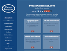 Tablet Screenshot of phrasegenerator.com